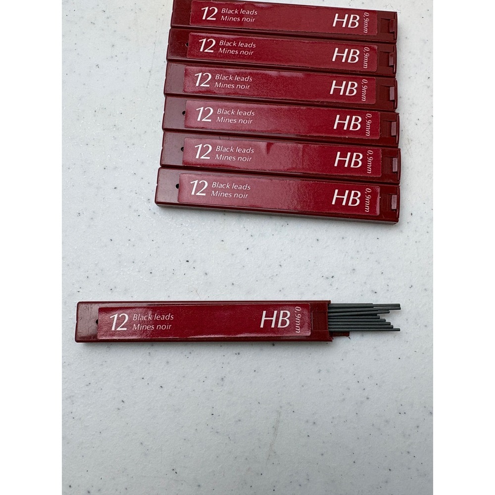 Nos Sheaffer 0.9mm HB Mechanical Pencil Lead Refills 7 Pack 12 ea Leads .9mm - Picture 2 of 3